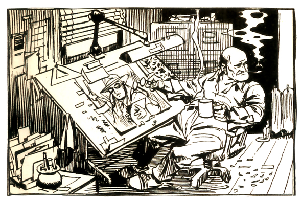 Ilustração feita pelo próprio Eisner, na qual desenha o Spirit.